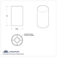 United Pacific 33mm x 3-1/2" Chrome Plastic Cylinder Nut Cover