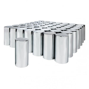 33mm x 4-1/4" Chrome Plastic Tall Cylinder Nut Cover - Thread-On
