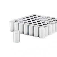 33mm X 3-1/2" Chrome Plastic Cylinder Nut Covers - Push-On
