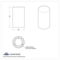 33mm X 3-1/2" Chrome Plastic Cylinder Nut Covers - Push-On