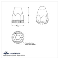 33mm x 2-3/4" Chrome Plastic Original Thread-On Nut Cover