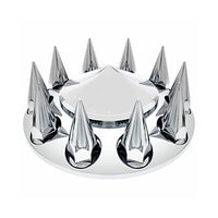 Chrome Pointed Front Axle Cover w/ 33mm Spike Thread-On Nut Cover