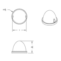 United Pacific - 17 LED Watermelon Flush Mount Kit - Amber LED/Clear Lens