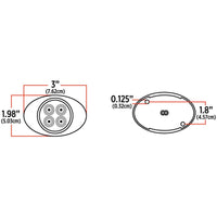 Trux - 4 Diode, Red Marker to Green Aux. Generation 2 LED Light w Chrome ABS Bezel