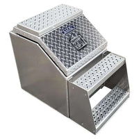 Iconic Metal Gear - 22" Aluminum Step Box with Smooth or Diamond Plate Checker Lid
