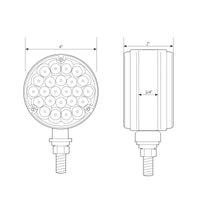 Grand General - Pearl Series 4" Double Face Lollipop LED Light (Amber Lens)