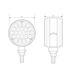 Grand General - Pearl Series 4" Double Face Lollipop LED Light (Amber Lens)