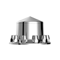 Pointed Rear Axle Cover w 33mm Standard Push-On Nut Covers - Chrome