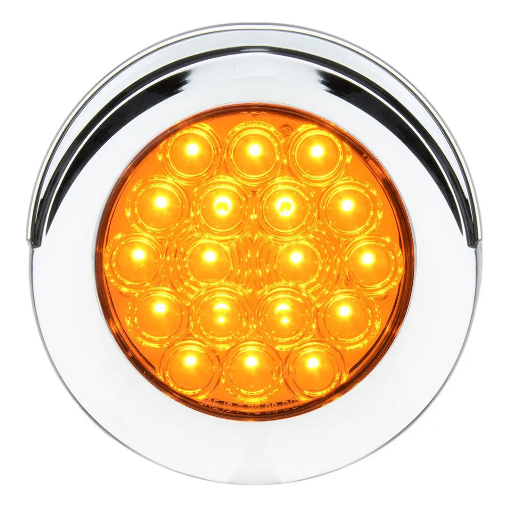 Grand General 4" Fleet Flange Mount LED Light w Chrome Twist & Lock Bezel