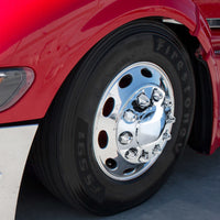 United Pacific - Chrome Front Axle Cover w Dome Cap & 1-1/2" Push-On Nut Covers