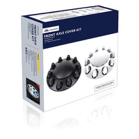 United Pacific - Chrome Front Axle Cover w Dome Cap & 1-1/2" Push-On Nut Covers