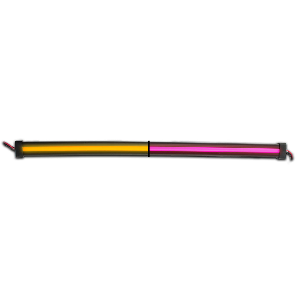 Trux - Dual Revolution 12" Clear Amber to Pink Aux. Center Glow LED Strip Light (60 Diodes)