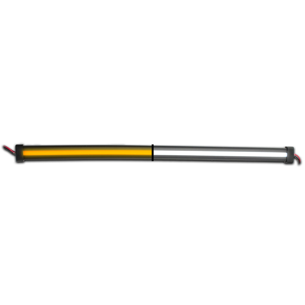 Trux - Dual Revolution 12" Clear Amber to White Aux. Center Glow LED Strip Light (60 Diodes)