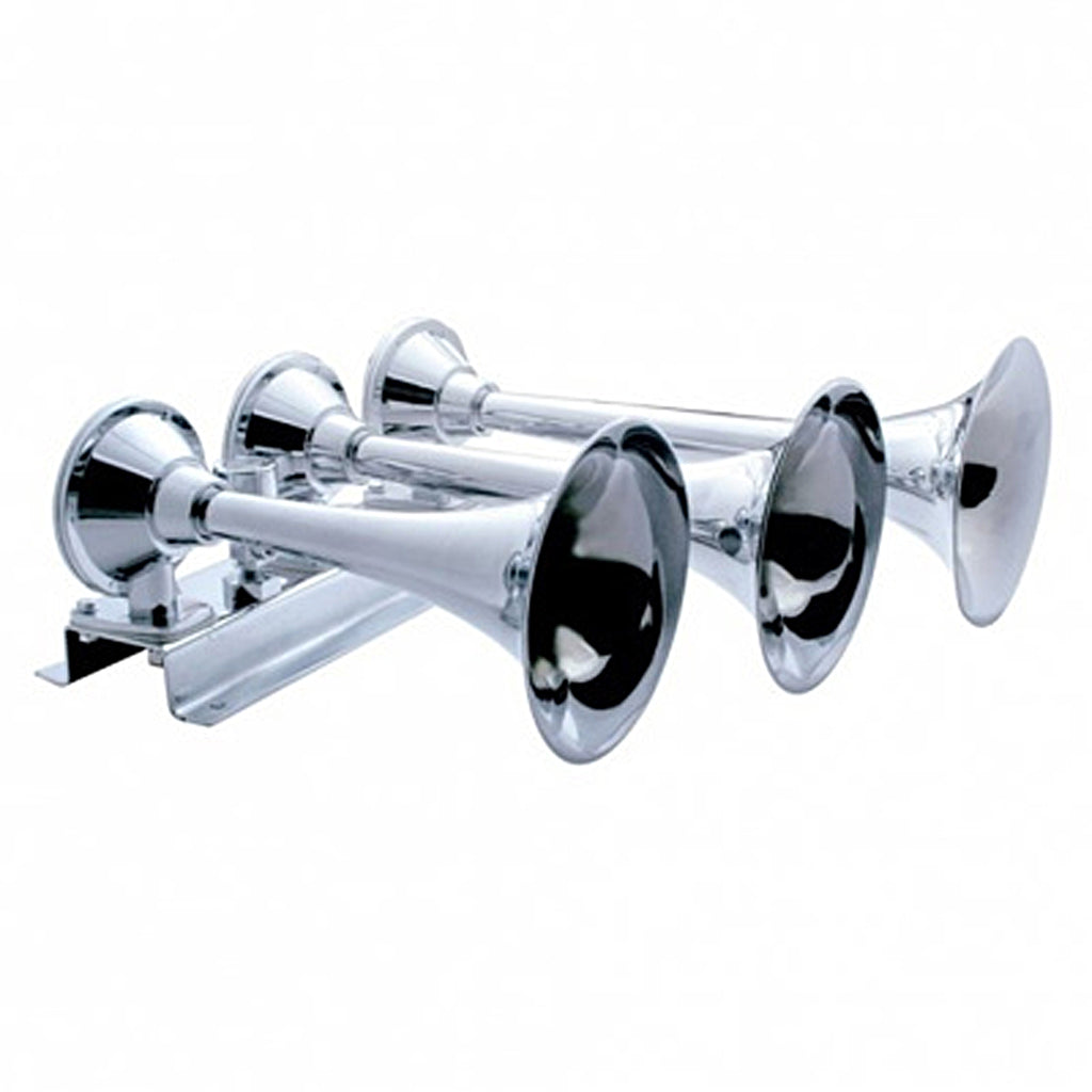 3 Trumpet Horizontal Chrome Train Horn (Left or Right)
