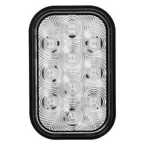 Maxxima 5" x 3" Red/Clear Rectangle Back Up Light
