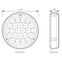 Grand General - 4" Pearl LED Load Light (Green LEDs w Clear Lens)