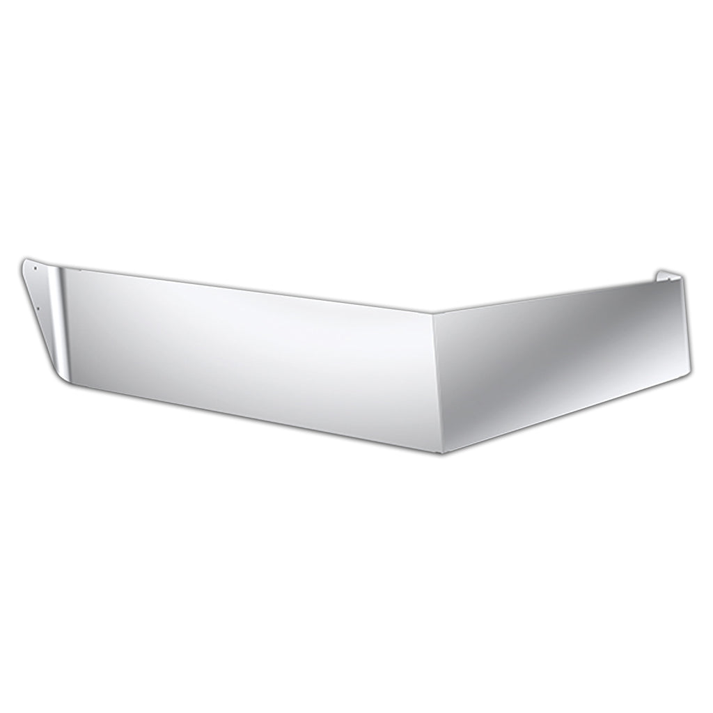 Panelite - Stainless Steel Peterbilt 589 Low Roof, V-Bottom 14"-11" OEM Replacement Visor