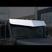 Panelite - Stainless Steel Peterbilt 589 Low Roof, V-Bottom 14"-11" OEM Replacement Visor