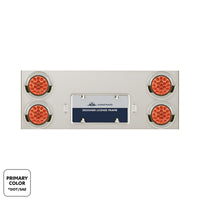 33-3/4" SS Rear Center Panel With 4X 19 LED 4" Double Fury Lights & Visors-Red & White LED