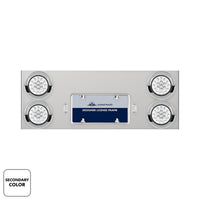 33-3/4" SS Rear Center Panel With 4X 19 LED 4" Double Fury Lights & Visors-Red & White LED