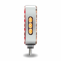 Amber/Red Turn & Marker to Purple Auxiliary Square Reflector Double Face LED Light – Double Post | 38 Diodes | Clear Lens