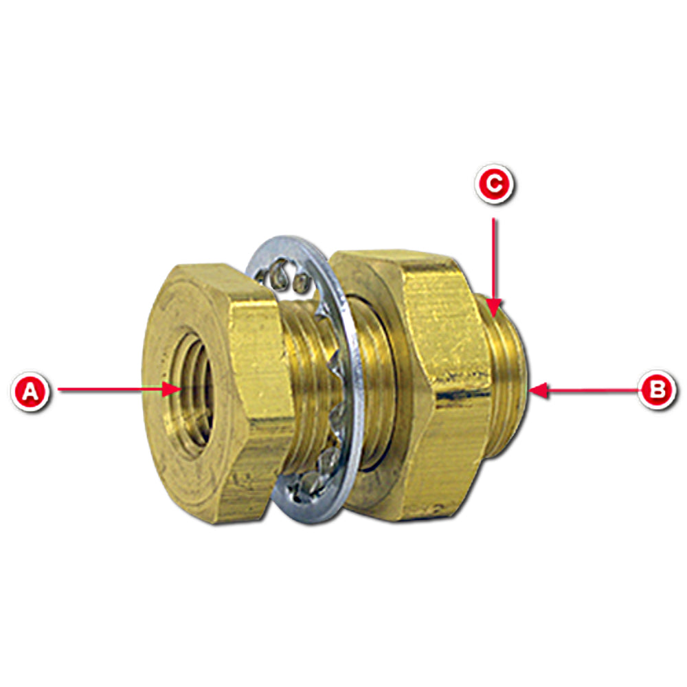 1/2" Female - 1/2" Female Frame Fittings - Steel Terminal Bolts