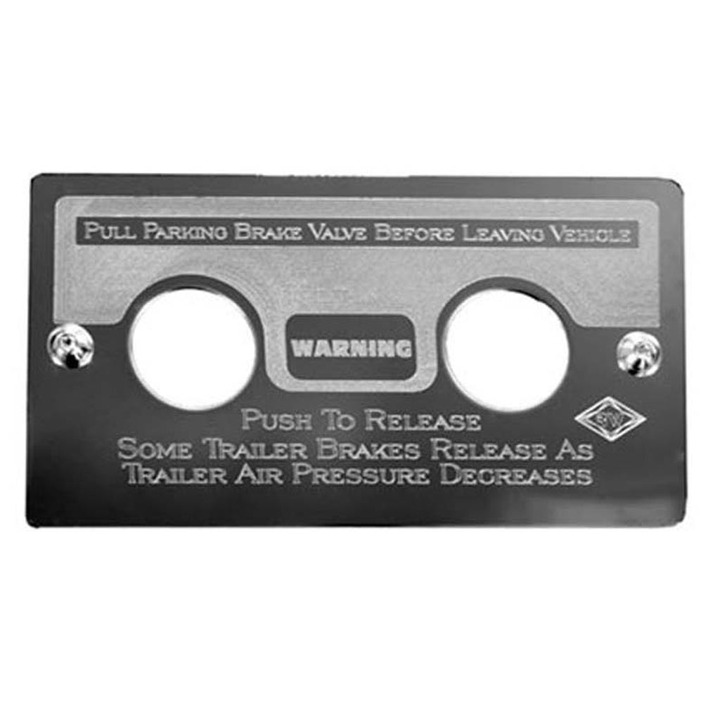 2002-2006 Kenworth Stainless Steel Parking Brake Control Statement Plate