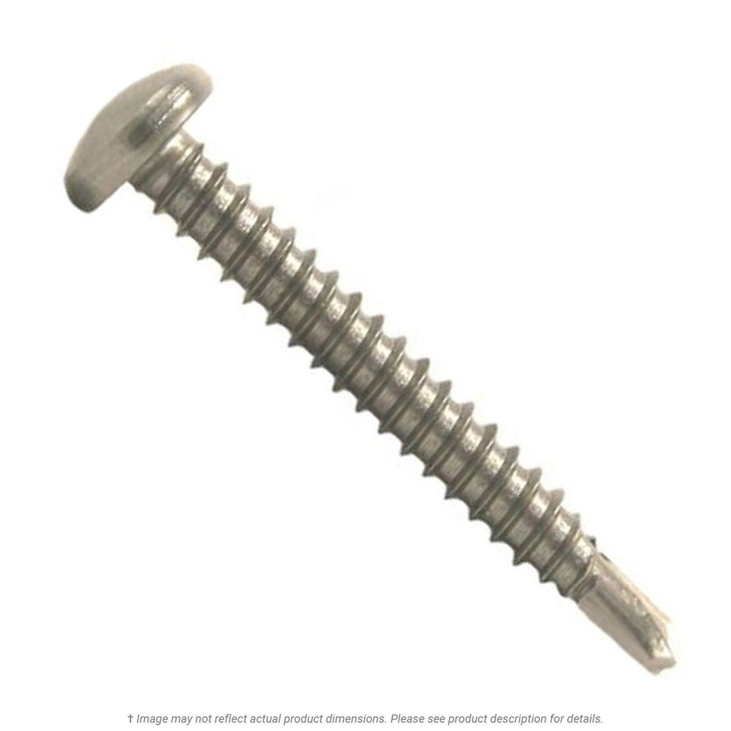 #8 x 1" Stainless Steel Phillips Pan Head Tek Screw 410