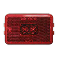 3" x 1.96" Amber or Red LED Marker/Clearance P2 Rectangular Reflex Light