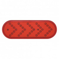 35 LED 6" Reflector Oval Sequential Turn Signal Light - Red LED/Red Lens