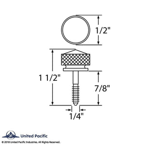 2000 or earlier Peterbilt 1/4" - 20 Knurled Head,14 Piece, Clear Crystal Dash Screw Set