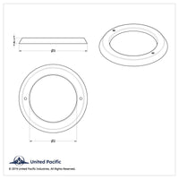 United Pacific - Stainless Steel Light Bezel For 2" Grommet Mounted Light