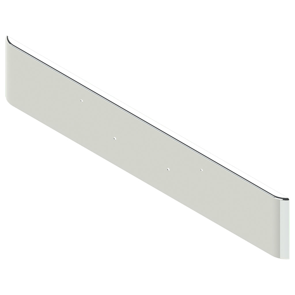 Peterbilt 365/388/389 18" Texas Square Rolled End Square 7Ga Steel Chrome Bumper w Bolt Holes