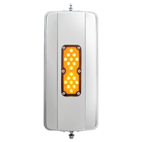 United Pacific - 7" X 16" 18 LED 430 Stainless Steel West Coast Mirror - Heated