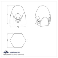 United Pacific - 1-1/2" X 2" Chrome Steel Bullet Nut Cover (Individual or 10 Pack)