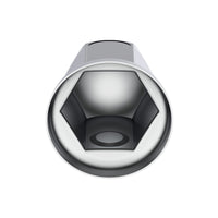 33mm X 2" Chrome Steel Standard Nut Cover w Flange Individual or 50 Pack (Chrome, Amber, Red or Blue)
