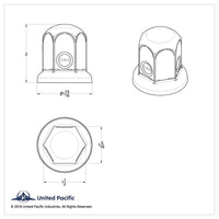 33mm X 2" Chrome Steel Standard Nut Cover w Flange Individual or 50 Pack (Chrome, Amber, Red or Blue)