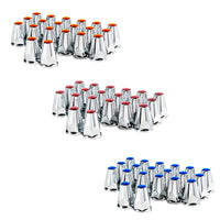 33mm X 2-3/4" Chrome Plastic Nut Covers With Flange - Push-On w Amber, Red or Blue Reflector (20 Pack)