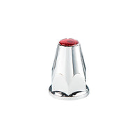 33mm X 2-3/4" Chrome Plastic Nut Covers With Flange - Push-On w Amber, Red or Blue Reflector (20 Pack)