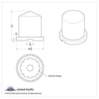 1-1/8" X 1-7/8" Chrome Plastic Pointed Nut Cover - Push-On (Individual or 10 Pack)