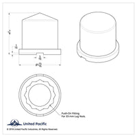 33mm X 1-7/8" Chrome Plastic Pointed Nut Cover - Push-On (Individual or 10 Pack)