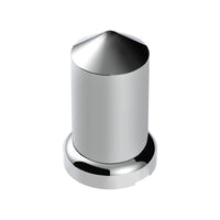 33mm X 3-3/16" Chrome Plastic Pointed Nut Covers With Flange - Push-On (20 Pack)