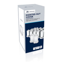 33mm X 3-3/16" Chrome Plastic Pointed Nut Covers With Flange - Push-On (20 Pack)
