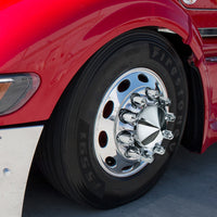 33mm X 3-3/16" Chrome Plastic Pointed Nut Covers With Flange - Push-On (20 Pack)