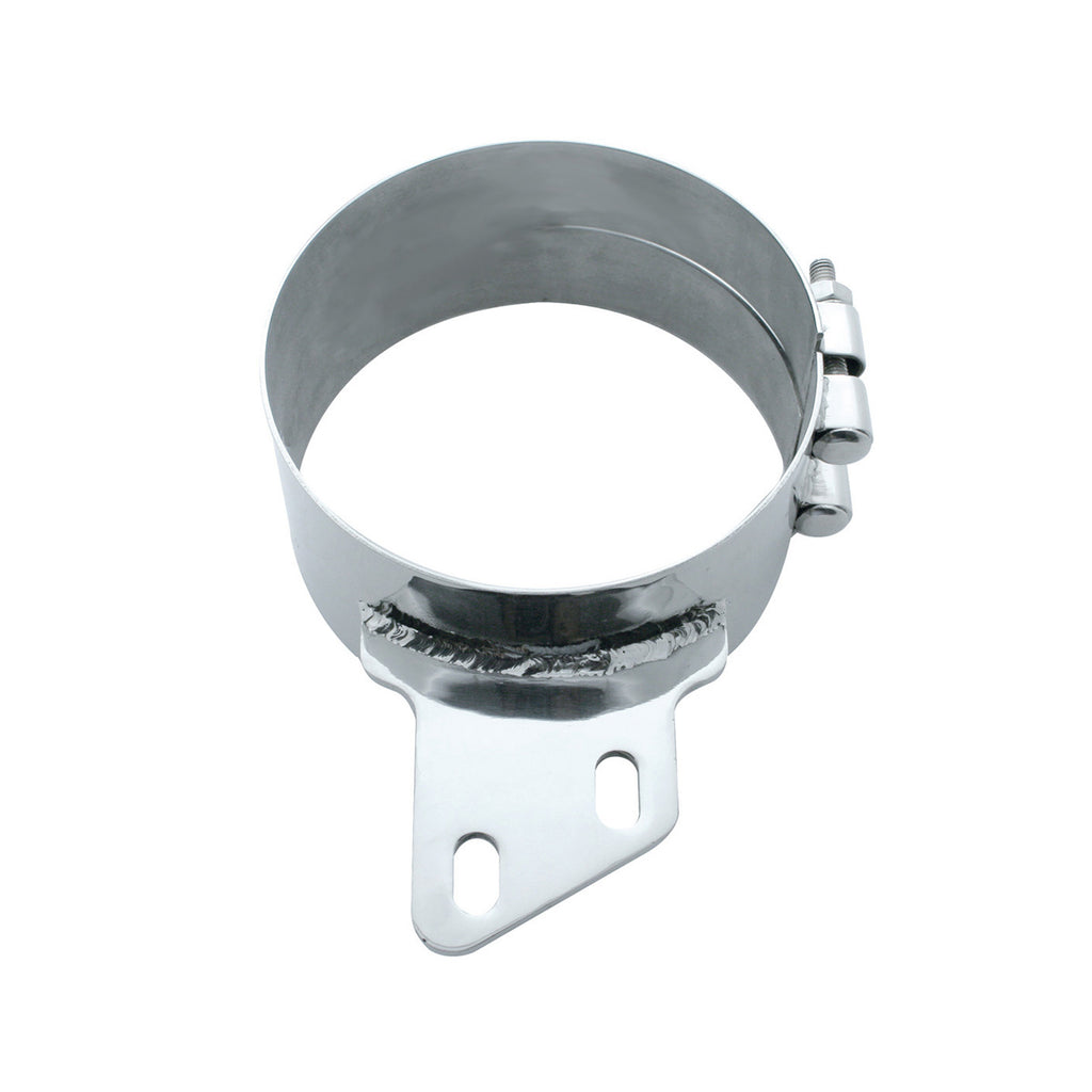 United Pacific - 6", 7" or 8" Stainless Butt Joint Exhaust Clamp - Angled Bracket