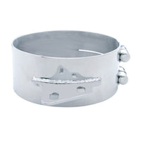United Pacific - 6", 7" or 8" Stainless Butt Joint Exhaust Clamp - Angled Bracket