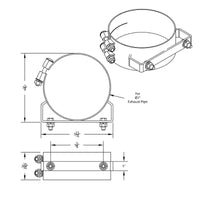 United Pacific - 6, 7 or 8" Stainless Wide Band Exhaust Clamp