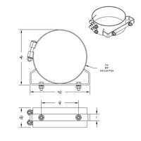 United Pacific - 6, 7 or 8" Stainless Wide Band Exhaust Clamp