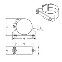 United Pacific - 5" Stainless Wide Band Exhaust Clamp