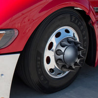 United Pacific - Dome Front or Rear Axle Cover With 33mm Spike Thread-On Nut Covers - Matte Black